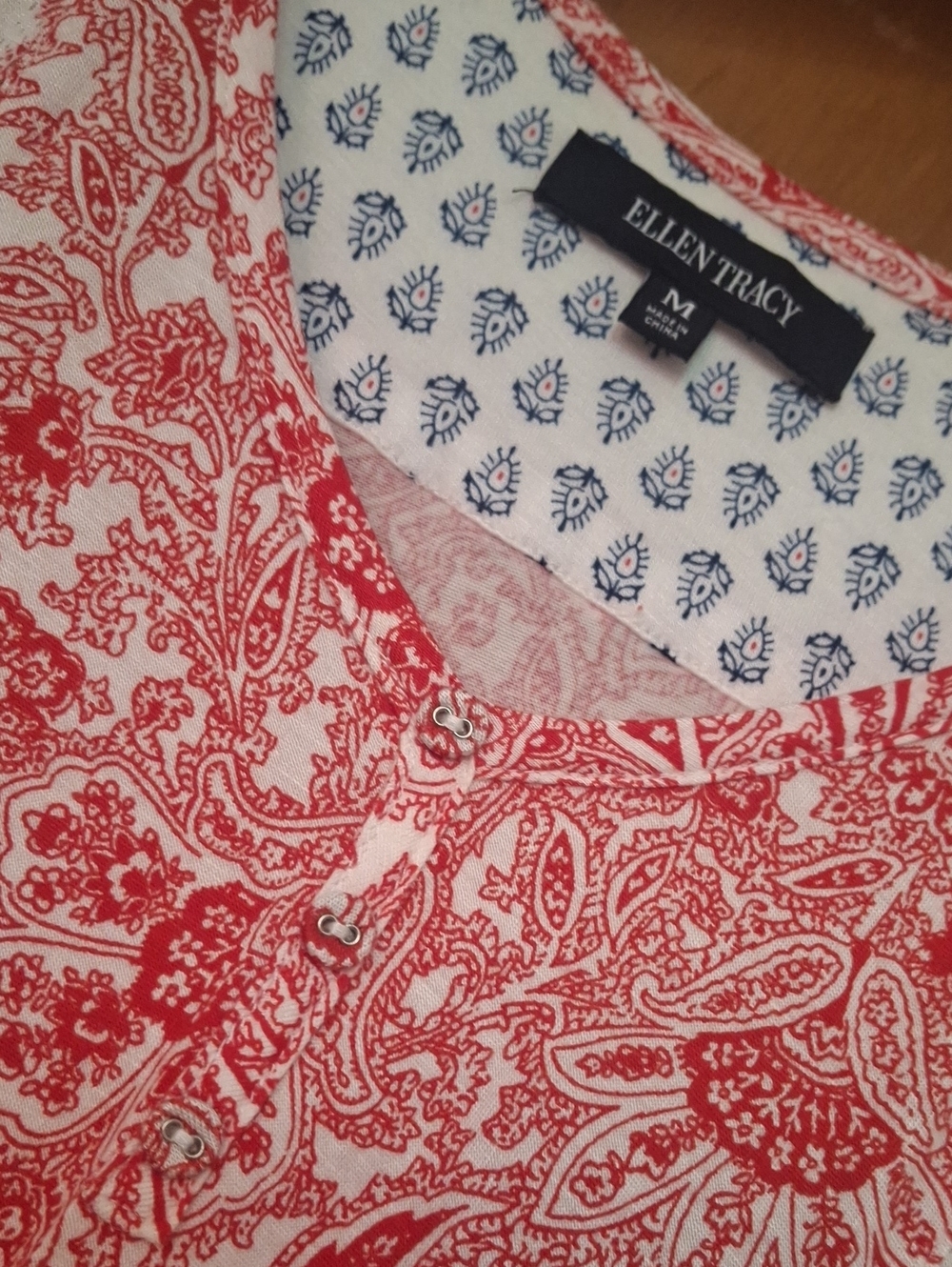 Ellen Tracy Red & White Mixed-Print Sleeveless Tank Dress - Picture 4 of 4